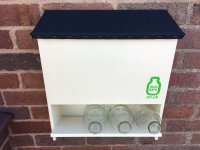 Milkman Friendly Milksafe for 4 @ 1-pint glass bottles, Wall Hung, Bottles hidden, in Country Cream