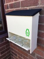 Milkman Friendly Milksafe for 4 @ 1-pint glass bottles, Wall Hung, Bottles hidden, in Country Cream